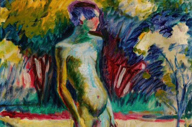 Károly Kernstok, Knabenakt im Garten von Nyerges, ca. 1909 © Privatbesitz Károly Kernstok, Knabenakt im Garten von Nyerges, ca. 1909 © Privatbesitz