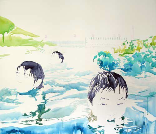 Pia Arnström - three gorges 2, 2007, Acryl/Baumwolle © Pia Arnström Pia Arnström - three gorges 2, 2007, Acryl/Baumwolle © Pia Arnström