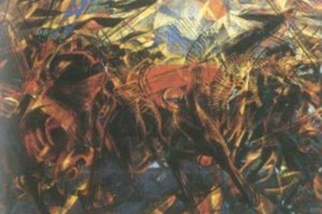 The funeran of the anarchist Galli, Carlo Carrà; 1911 oil on canvas © VBK, Wien, 2003 The funeran of the anarchist Galli, Carlo Carrà; 1911 oil on canvas © VBK, Wien, 2003