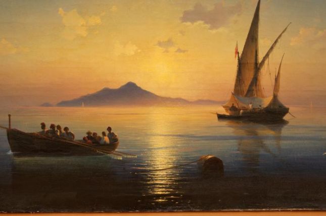 Iwan Konstantinowitsch Aiwasowski Golf von Neapel, 1841 Öl auf Leinwand, 72,6 x 108,5 cm Museen Peterhof, Sankt Petersburg © Aiwasowski Galerie, Feodossia Iwan Konstantinowitsch Aiwasowski Golf von Neapel, 1841 Öl auf Leinwand, 72,6 x 108,5 cm Museen Peterhof, Sankt Petersburg © Aiwasowski Galerie, Feodossia