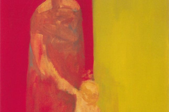 Siegfried Anzinger, Rot-gelbe Madonna, 1995, Leimfarbe auf Leinwand, 190 x 130 cm, Privatbesitz © Courtesy the Artist Siegfried Anzinger, Rot-gelbe Madonna, 1995, Leimfarbe auf Leinwand, 190 x 130 cm, Privatbesitz © Courtesy the Artist