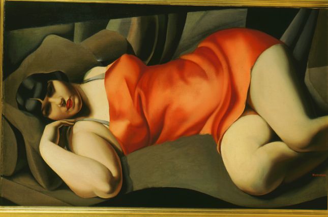 Tamara De Lempicka, Die rosa Tunika, 1927, Öl auf Leinwand, 73 x 116 cm © Caroline Hirsch Tamara De Lempicka, Die rosa Tunika, 1927, Öl auf Leinwand, 73 x 116 cm © Caroline Hirsch