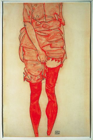 Egon Schiele Stehende Frau in Rot, 1913 © Privatbesitz Egon Schiele Stehende Frau in Rot, 1913 © Privatbesitz
