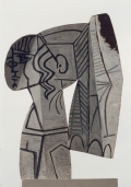 Pablo Picasso, Sylvette, 1954, Beidseitige Ölmalerei auf ausgeschnittenem Metallblech, 69,9 x 47 cm