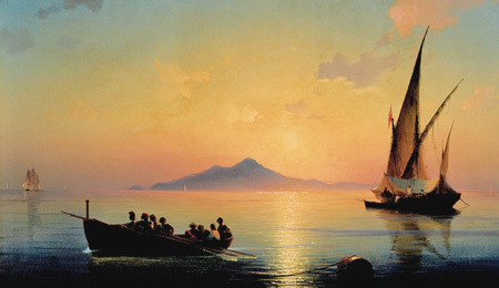 Iwan Konstantinowitsch Aiwasowski,  Der Golf von Neapel,1841
© The Peterhof State Museum-Reserve, St. Petersburg, 2010 (Ausschnitt)