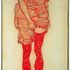 Egon Schiele Stehende Frau in Rot, 1913 © Privatbesitz