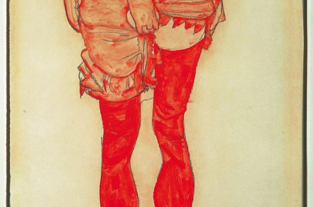 Egon Schiele Stehende Frau in Rot, 1913 © Privatbesitz