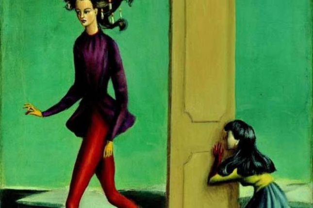 Due Donne, Leonor Fini Zwei Frauen, 1939 Öl auf Leinwand, 34 x 24,5 cm Sammlung Ulla und Heiner Pietzsch © VBK, Wien, 2005/06