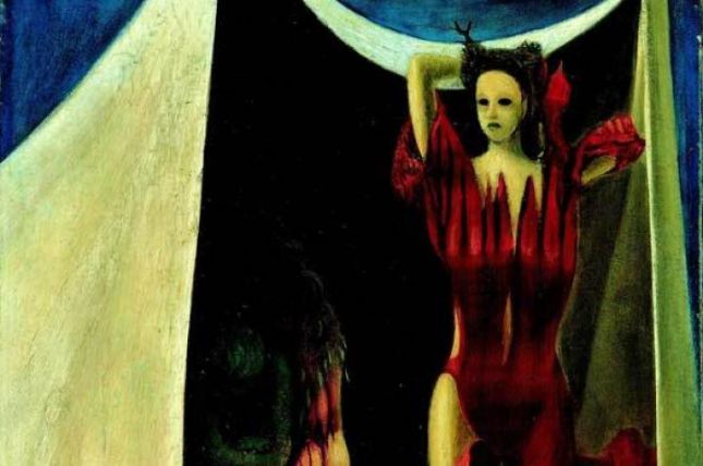 Lot’s Daughters, Max Ernst Lots Töchter, um 1941 Öl auf Leinwand, 35,5 x 28,5 cm Sammlung Ulla und Heiner Pietzsch © VBK, Wien, 2005/06