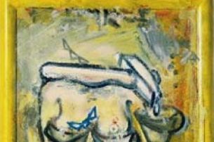 Nachtmilch, 2004, acrylic and varnish on grounded canvas, painted wood frame © VBK, Wien, 2005