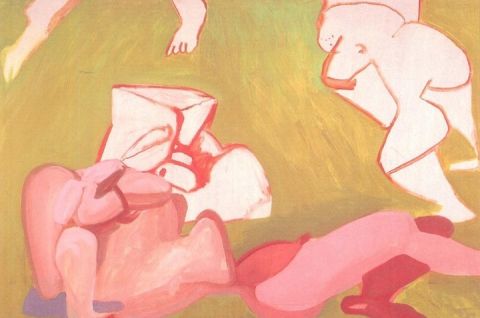 Maria Lassnig, Drei Figuren, 1973 © Bank Austria Kunstsammlung