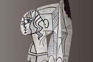 Pablo Picasso, Sylvette, 1954, Beidseitige Ölmalerei auf ausgeschnittenem Metallblech, 69,9 x 47 x 1 cm © VBK Wien 2012