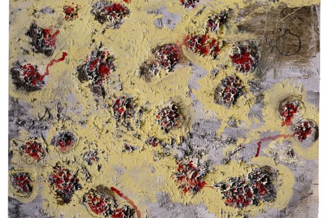 Miquel Barceló, Une trentaine de grenades (um die dreißig Granatäpfel), 2002, Mischtechnik auf Leinwand, 200 x 200 cm © Courtesy Miquel Barceló