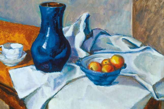 Diese Bildbeschreibung widmet Ihnen Radio Stephansdom Lajos Tihanyi, Stilleben mit blauer Vase, 1911 © Privatbesitz