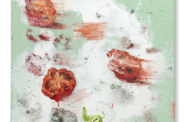 Miquel Barceló, Preba i tomatiges (Paprika und Tomaten), 2009, Mischtechnik auf Leinwand, 235 x 235 cm, Privatbesitz, © Foto: André Morin/Studio Miquel Barceló, Paris © Miquel Barceló