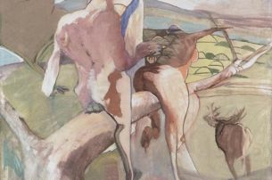 Siegfried Anzinger, Weißer Ast, 2011, Leimfarbe auf Leinwand, 180 x 160 cm © Courtesy Siegfried Anzinger