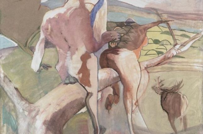 Siegfried Anzinger, Weißer Ast, 2011, Leimfarbe auf Leinwand, 180 x 160 cm © Courtesy Siegfried Anzinger