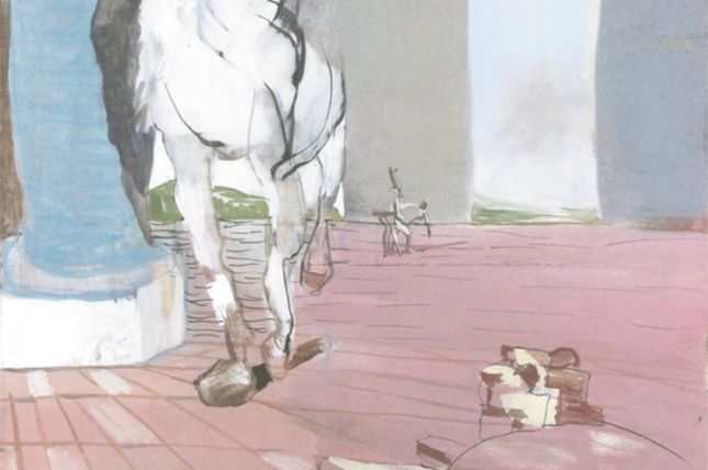 Siegfried Anzinger, Tempelpferd, 2011, Leimfarbe auf Leinwand, 103 x 105 cm, Privatbesitz, Courtesy Galerie Elisabeth und Klaus Thoman, Innsbruck und Wien © Courtesy the Artist