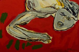 Kneeling Woman (Knieende Frau), 2000, Öl auf Leinwand, 260 x 200 cm © Privatbesitz