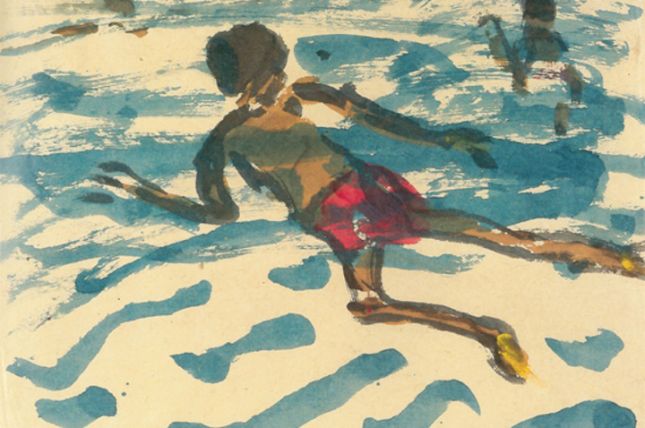 Emil Nolde, Schwimmender Eingeborener, 1913/14, Aquarell, 38,3 x 50 cm © Sammlung der Nolde-Stiftung Seebüll