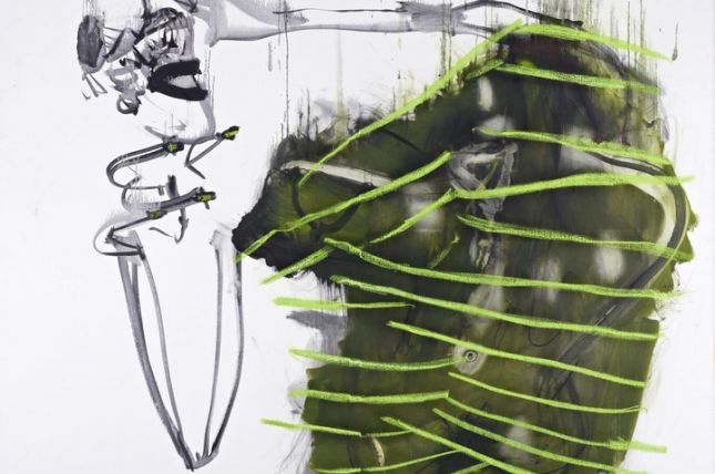 Jürgen Messensee, Miss M. im Garten, 2008, Öl und Pastell auf Leinwand, 178 x 216 cm. Foto: Lena Deinhardstein © Courtesy the artist