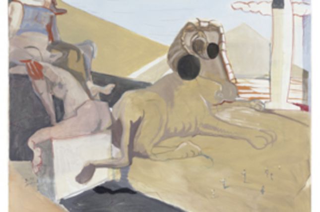 Siegfried Anzinger, Stufenpyramide (Ägyptische Revolution), 2011, Leimfarbe auf Leinwand, 145 x 170 cm, Foto © Galerie Elisabeth & Klaus Thoman/Lotar Schnepf © Courtesy Galerie Elisabeth & Klaus Thoman Innsbruck/Wien